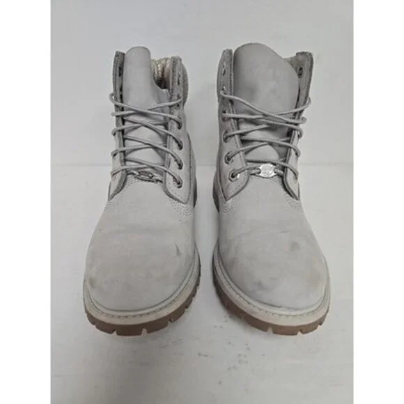 Timberland Women's A1UWF 6" Premium Boots Light Gray Size 7M - Picture 5 of 8
